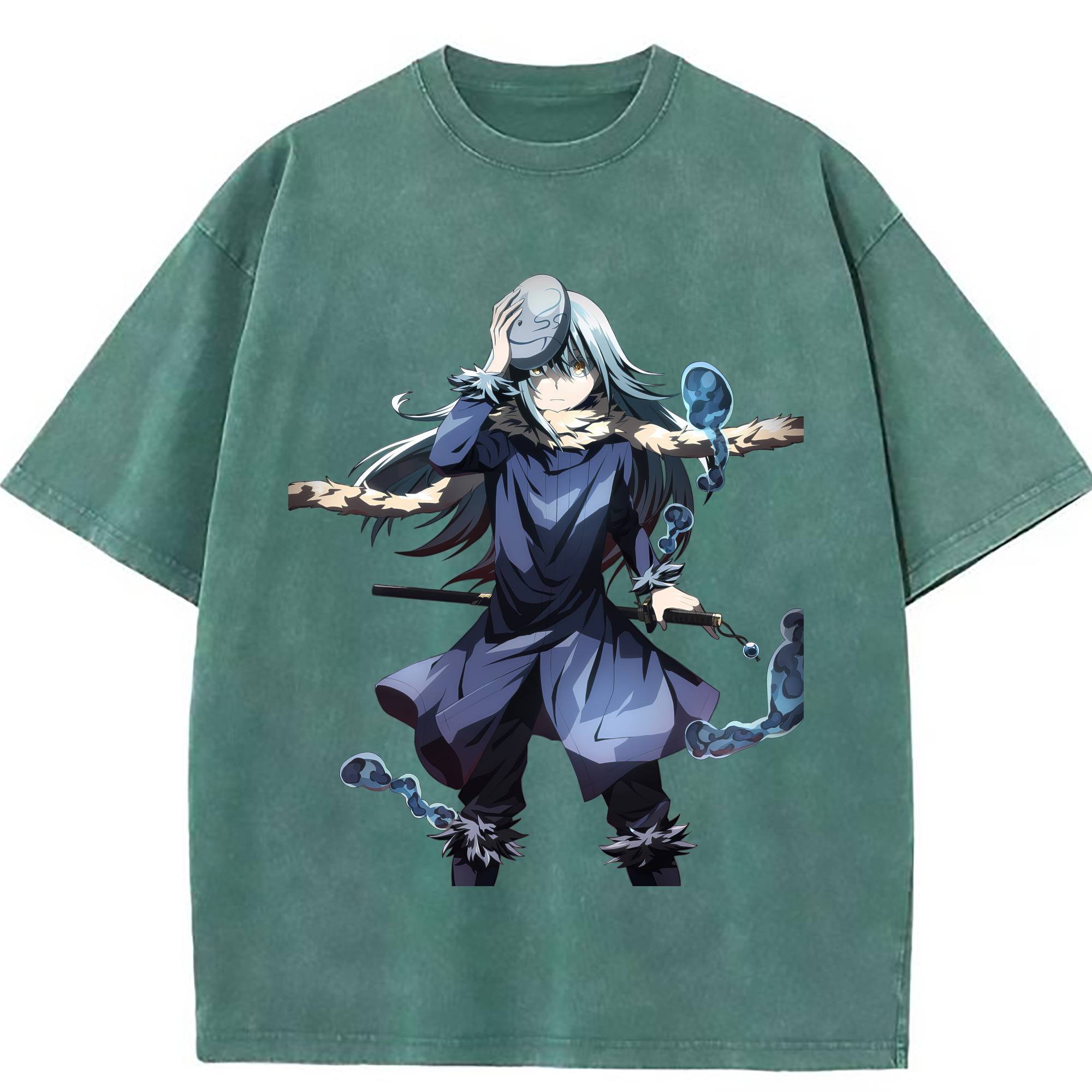 （画像用） 転スラ Regarding Reincarnated to Slime 綿100% ヴィンテージ風 半袖Tシャツ（フロントプリント）